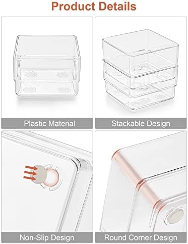 SMARTAKE 22 PCS Drawer Organizer, 4-Size Desk Bathroom Drawer Organizer