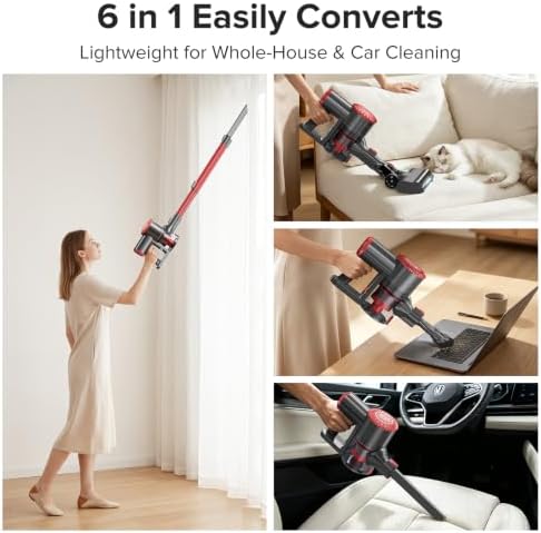 Tipdiy Cordless Vacuum Cleaner with 45KPA 45Mins for Hard Floor & Carpet