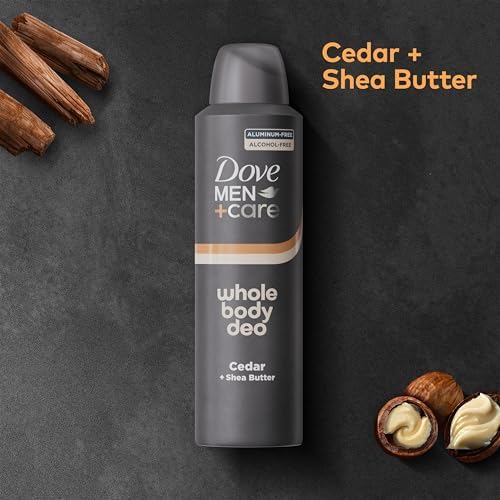 Dove Men Whole Body Deo Deodorant Spray Cedar + Shea Butter, 4 oz