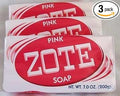 Zote Laundry Soap Bar - Stain Remover - Catfish Bait - Pink 3 Bars-7 Oz (200g) Each