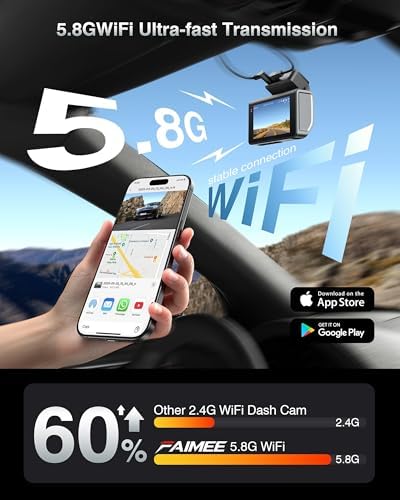 FAIMEE 4K Dash Cam Front and Rear, Night Vision, WDR, Free Card Included
