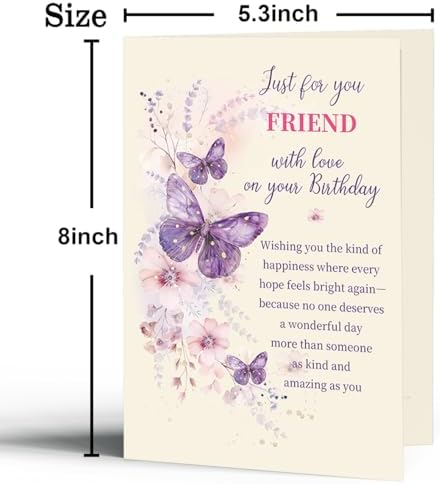 Friend Birthday Card, Sentimental Birthday Gift for Women
