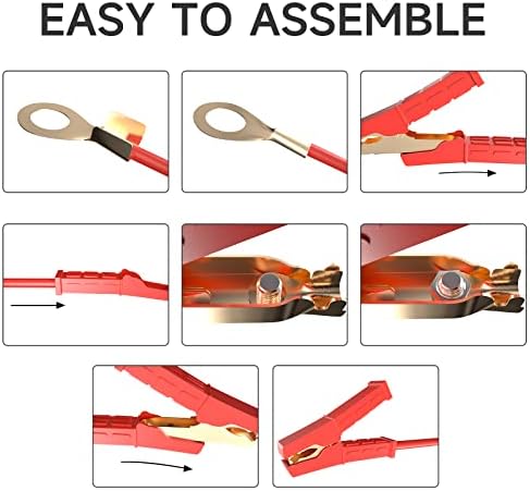 Goupchn Heavy Duty Crocodile Clamps 500A 2PCS Car Battery Charger Clips