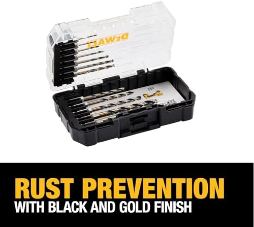 DEWALT 12 Pc Black and Gold Drill Bit Set, Premium Finish Impact Driver Bit Set for Metal, Plastic and Wood (DWAH1182)