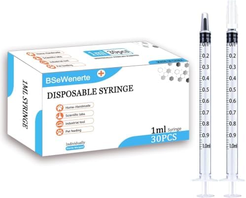 30Pcs 1ml Syringes with Cap Oral Dispenser Syringe