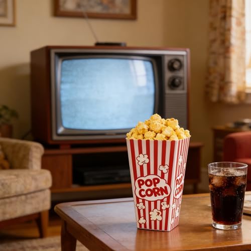 Homrelaxy 5 Pack Plastic Popcorn Containers, Reusable Popcorn Boxes
