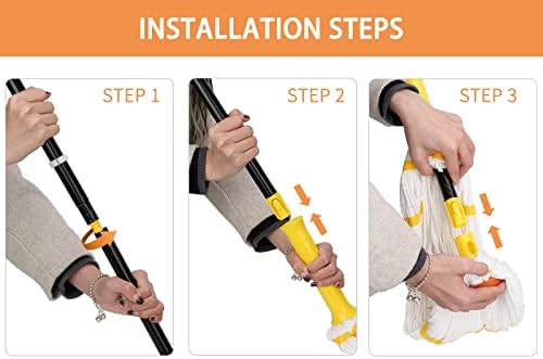 Self-Wringing Twist Mop, Microfiber Mop for Floor Cleaning, 57" Long Handle