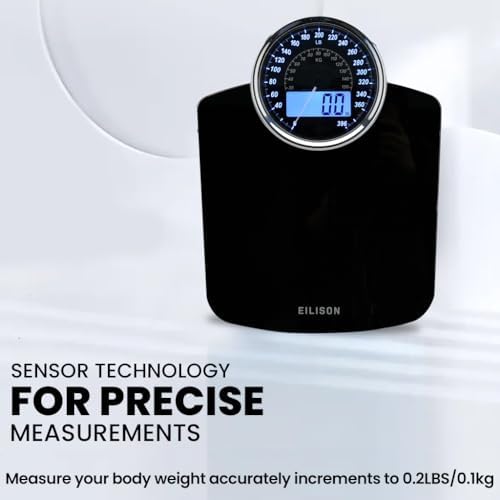 EILISON 2-in-1 Digital & Analog Bathroom Scale, 400 lbs, Large Display