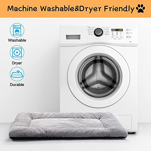Dog Crate Pad Washable Dog Bed for Crate Medium Cozy Mat 36-Inch Gray