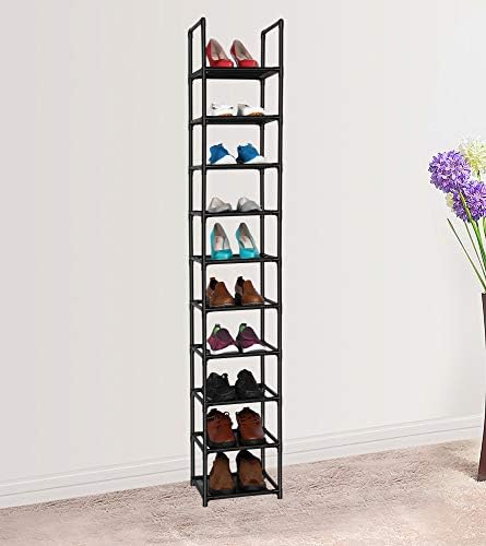 FIDUCIAL HOME 10 Tiers Vertical Shoe Rack 10 Pairs Skinny Shoe Shelf