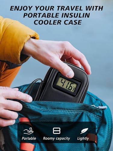 YOUSHARES Insulin Cooler Travel Case, Peptide Travel Case with Temp Display