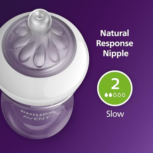 Philips Avent Natural Baby Bottles, Slow Flow, 4 oz, BPA-Free, 4-Pack