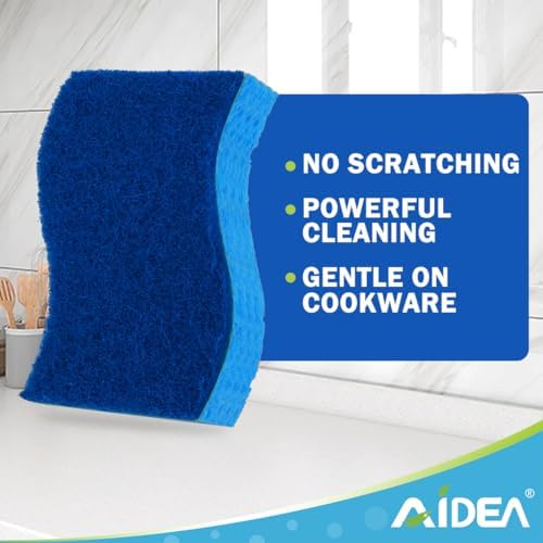 AIDEA Non Scratch Scrub Sponge-24Count, Sponges Kitchen, Sponges for Dishes
