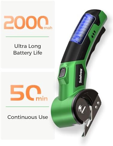 Soleilwear Cardboard Cutter, Cordless Electric Scissors with Safety Lock