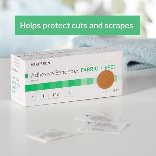 MCKESSON Adhesive Spot Bandage Medi-Pak Performance Fabric 1" Diameter Round Tan (#16-4812, Sold Per Box)