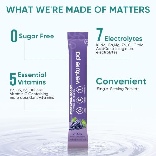 Venture Pal Sugar Free Electrolyte Packet, Liquid Daily IV Hydration Powder