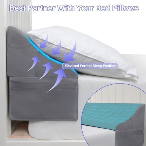 Vekkia King Size Bed Wedge Pillow for Headboard,Bed Wedge Gap Filler(0-6")