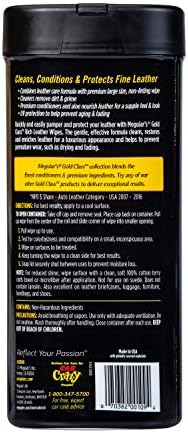 Meguiar's Gold Class Rich Leather Wipes, 30 Wipes
