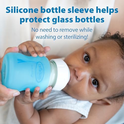 Dr. Brown's Anti-Colic Options+ Wide-Neck Glass Baby Bottle, 5 oz, 3-Pack
