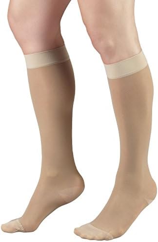 Truform Sheer Compression Stockings, 15-20 mmHg, Women's Knee High Length, 20 Denier, Nude, Medium