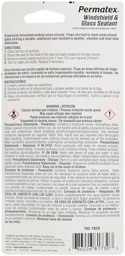 Permatex 81730 Flowable Silicone Windshield and Glass Sealer, 1.5 oz.