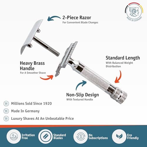 Merkur Mk34c Double Edge Razor with Heavy Duty Short Handle