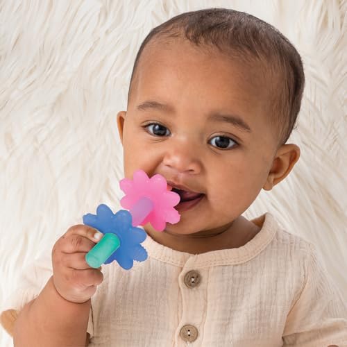 Itzy Ritzy Soothing Teething Tube, Made with Soft Silicone (Pink Rainbow)