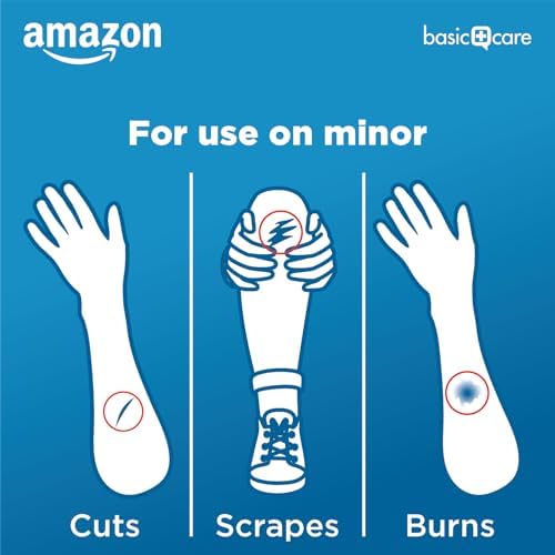 Amazon Basic Care Heavy Fabric Adhesive Bandages, Strong Adhesion, Large Tough & Flexible Non-Stick Pad Cushion, 1.75 x 4 in, 30 Count