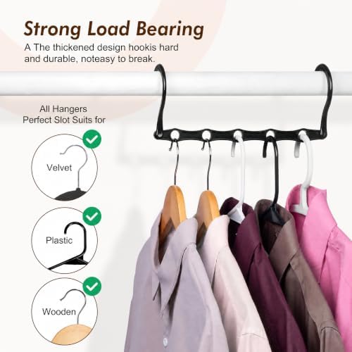 HOUSE DAY 10 Pack Space Saving Hangers, Black, Premium Smart Hanger