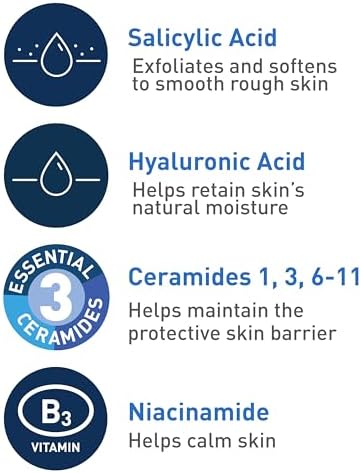 CeraVe Renewing Salicylic Acid Cleanser, BHA Exfoliating Face Wash, 8oz
