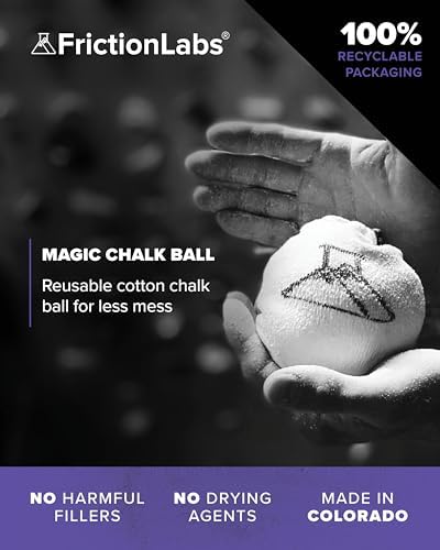 Friction Labs Magic Chalk Ball, Premium Gym Chalk Ball in Refillable Sock