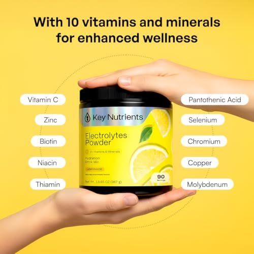 KEY NUTRIENTS Potassium Multivitamin Electrolytes Powder, Lemonade, 90 Serv