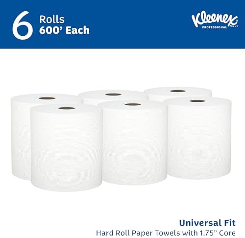 Kleenex Professional Hard Roll Paper Towels, Bulk, 6 Rolls x 600' (50606)