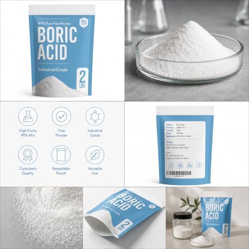 99% Boric Acid Powder - 2lb - Industrial Grade - Fine Powder Boric Acid