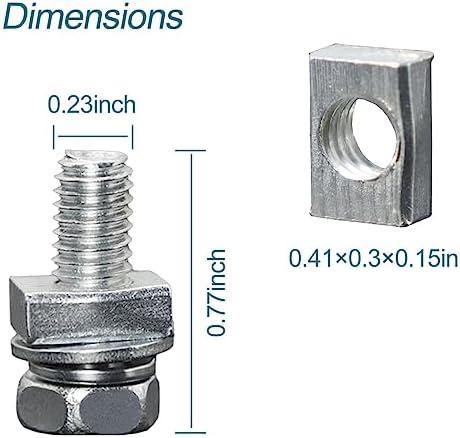 6 PCS Motorcycle Battery Bolts and Nuts,M6x16MM Bolts and Nuts Kit