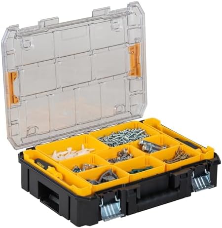 DEWALT TSTAK Tool Organizer, Small Parts and Screw Organizer Tool Box with Removable Compartments, (DWST17805)