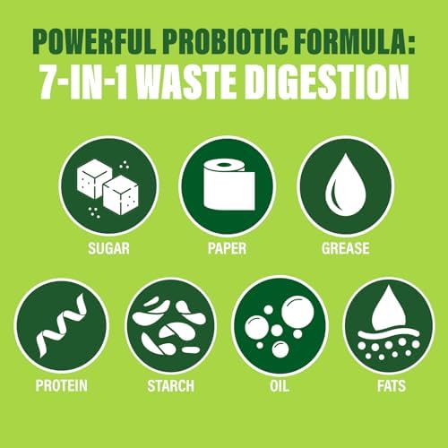 Green Gobbler Septic Tank Enzyme Treatment Packets, 6 Month Supply - Powerful & Natural Bacteria to Prevent Costly Septic Issues, Back-Ups