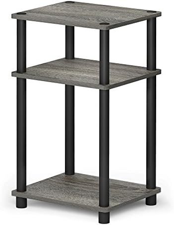 Furinno JUST Toolless 3-Tier Side Table, Open Shelf End Table, French Oak