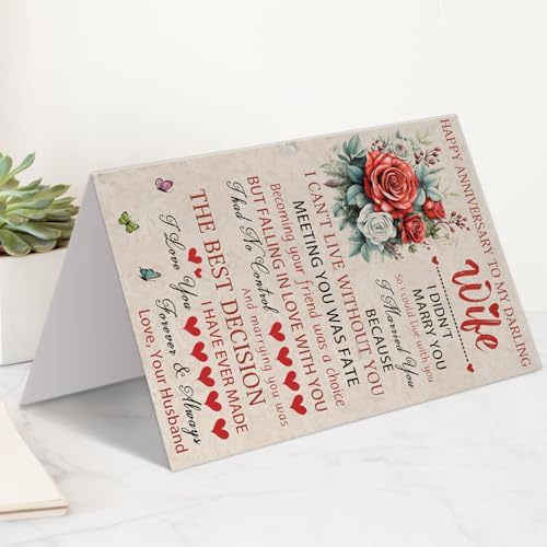 Anniversary Card for Wife,Anniversary Wedding Gifts from Husband