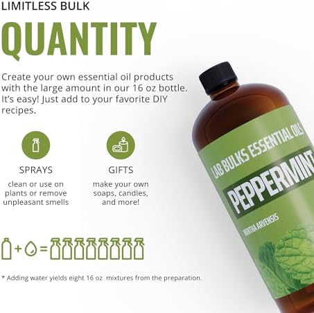 Lab Bulks Essential Oil Peppermint 16 oz Essential Oil