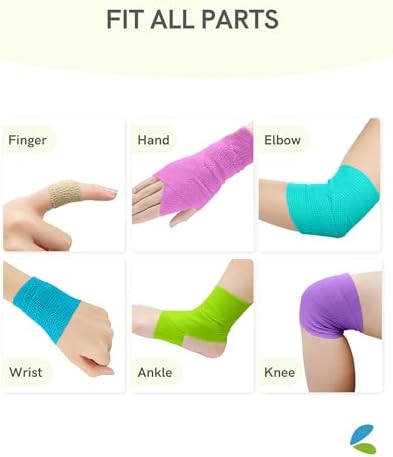 FriCARE Self Adhesive Bandage Wrap, Medical Tape in First Aid Kit, Rainbow