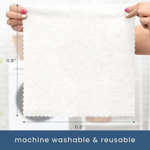 S&T INC. Microfiber Cleaning Cloth, 50 Pack, 11.8" x 11.8", White