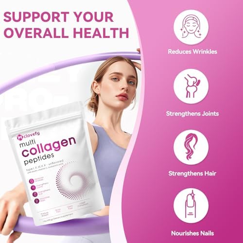 Multi Collagen Peptides Powder, Unflavored, 1lb (41 Servings)