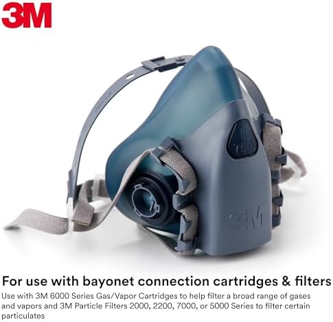 3M Reusable Respirator Half Facepiece 7502, NIOSH, Medium
