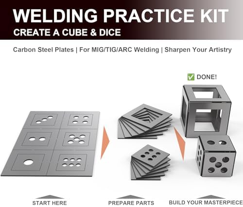 12-Piece Welding Practice Coupons Steel, 17 Gauge Thickness, Comprehensive Welding Training Kit, Enhancement Welding Skill Steel