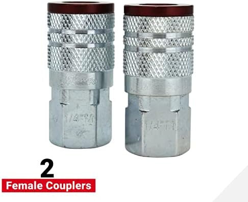 Milton S-314MKIT ColorFit Coupler & Plug Kit - (M-Style, Red) - 1/4" NPT, (14-Piece)