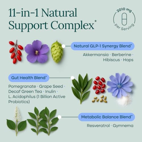GLP-1 Support Supplement with Akkermansia, Berberine & EGCG for Gut Health