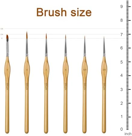 6Pcs Miniature Paint Brushes Set with Triangular Handles - for Acrylics, Oils, Watercolors & Paint by Number, Figurine