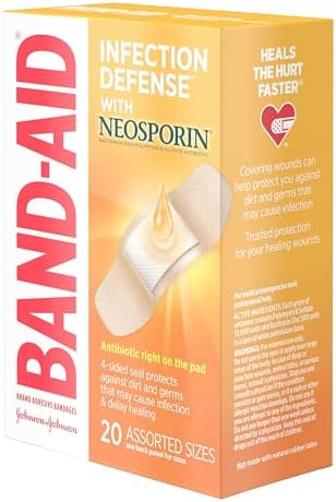 BAND-AID Brand Adhesive Bandages, Infection Defense, Assorted Sizes, 20 Ct