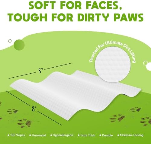 G.A.S Lick-Safe Daily Pet Wipes for Dogs and Cats, Unscented, 100 Count